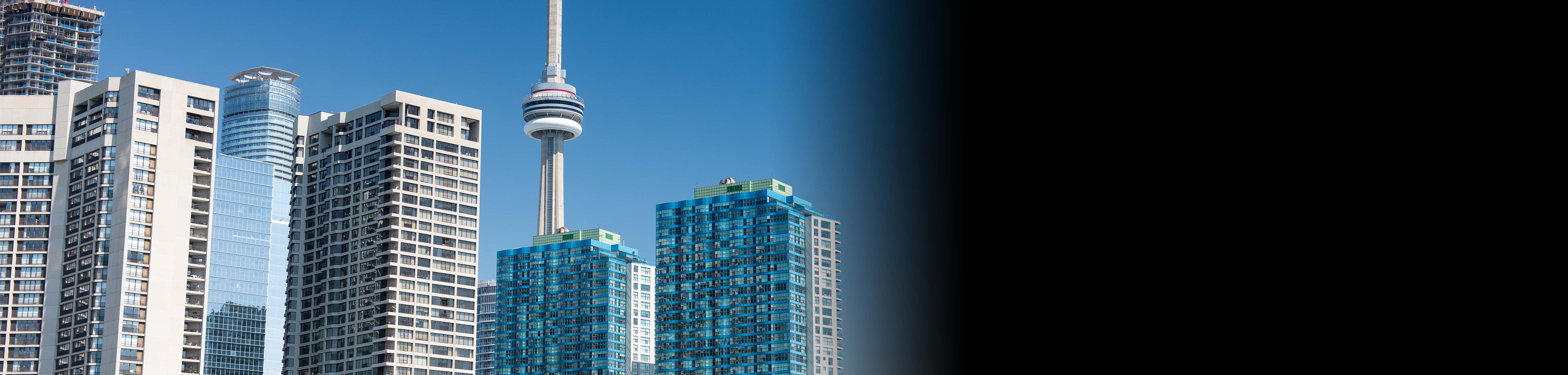 Toronto Tower and the condo buildings around it