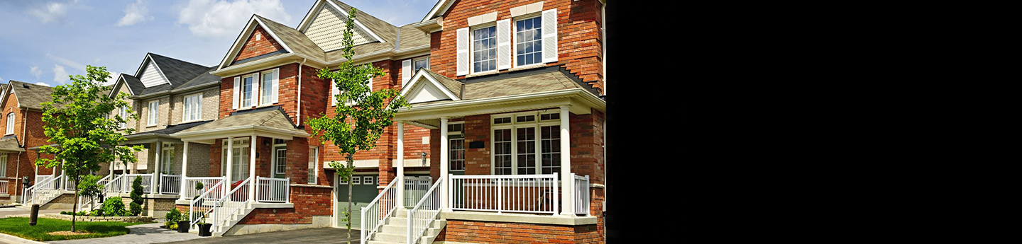 A row of townhouse in rural area