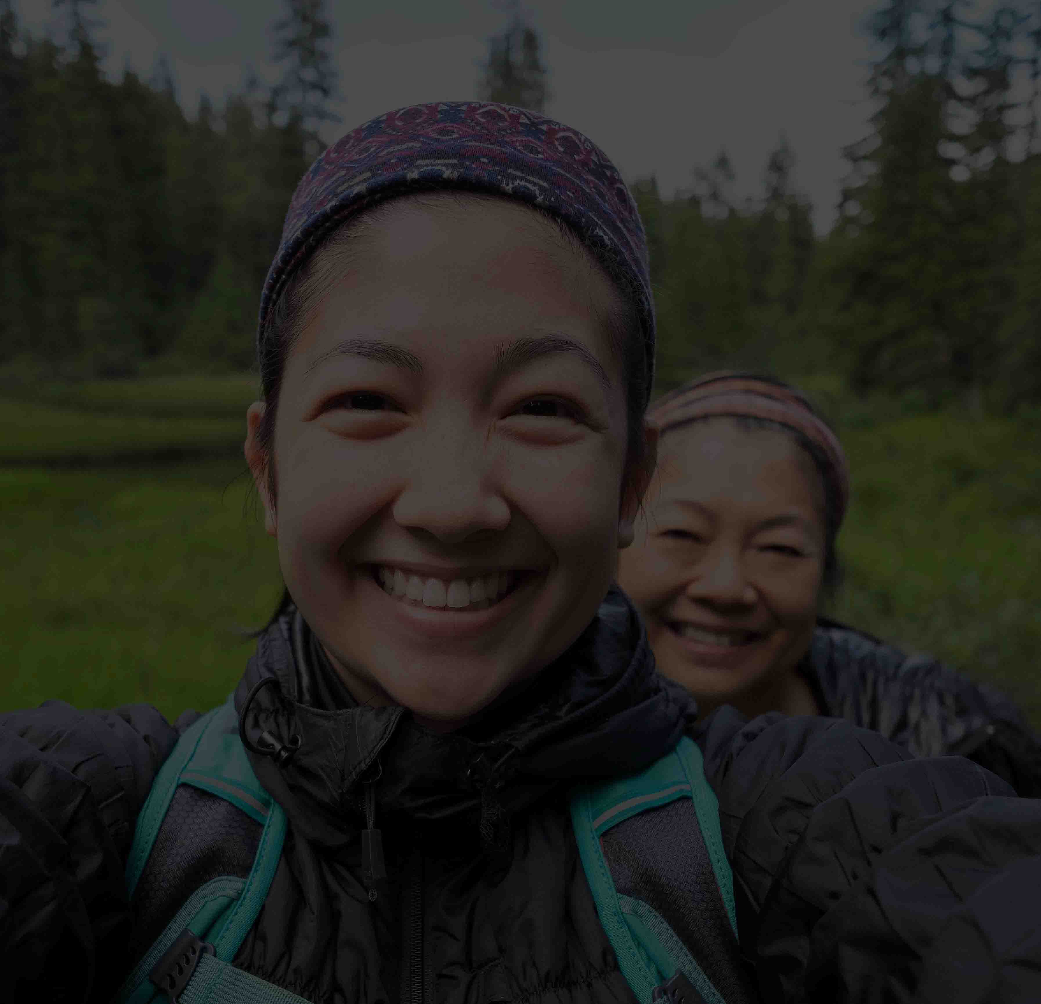 A lady smiling to the camera