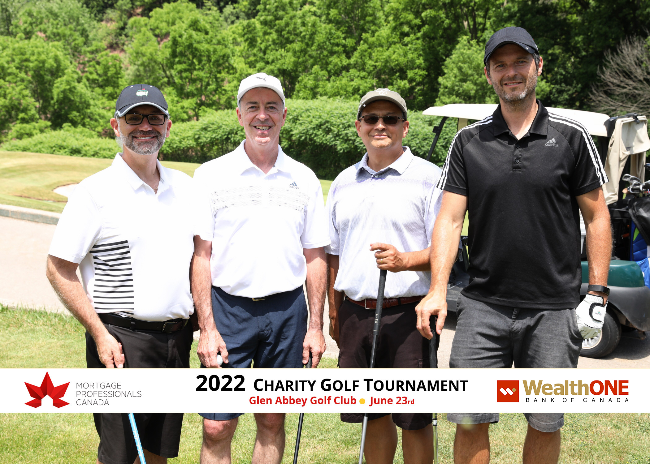 WealthONE group photo at the golf court